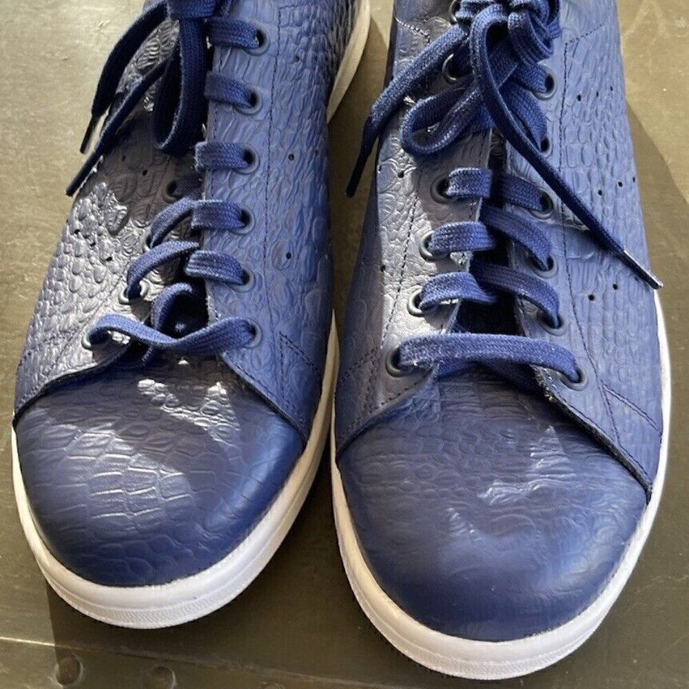 Adidas Mens Stan Smith AQ2730 Blue Animal Print Casual Shoes Sneakers Size 11.5 - Picture 2 of 16